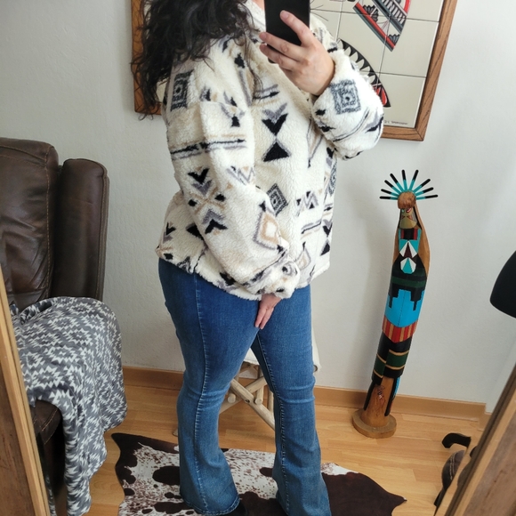 davmav2 Tops - CAMPER Soft Tribal Quarter Zip Pullover